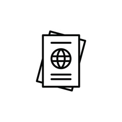 Passport Line Icon, Vector, Illustration, Logo Template. Suitable For Many Purposes.