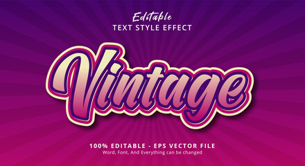 Editable Vintage text effect template