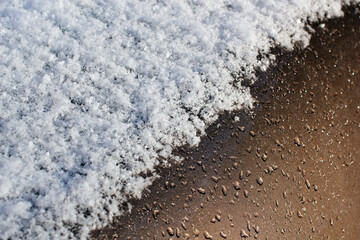 snow crystals and water droplets
