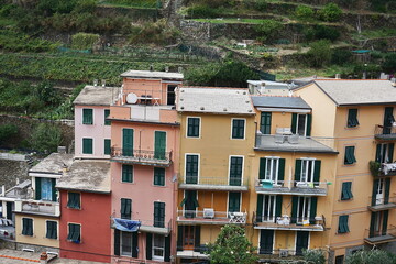 View of the village of Manarola, Cinque Terre, Italy