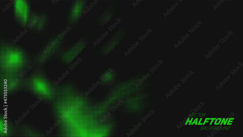 Poster abstract vector torn green halftone background. scrathed dotted texture element.