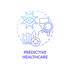 Fototapeta na wymiar Predictive healthcare blue gradient concept icon. Prevention of future health problem by digital analyze abstract idea thin line illustration. Vector isolated outline color drawing