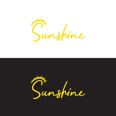 Sunshine lettering vector logo design template