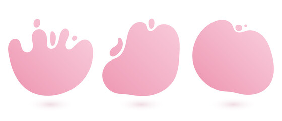 Set of gradient shapes. Abstract fluid design. Trendy colorful background.