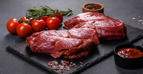 big pork raw meat piece ready for cooking. a piece of pork