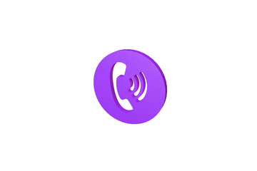 Phone icon for website mobile symbol. Service support hotline concept. 3d render illustration	