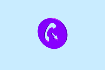 Phone icon for website mobile symbol. Service support hotline concept. 3d render illustration	