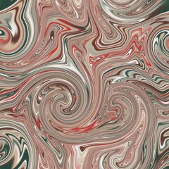 Seamless twirly swirly abstract liquid marble surface pattern design for print. High quality illustration. Trendy marbled fluid paint on water background. Funky expressive psychedelic swirl of paint.