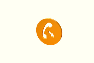 Obraz premium Phone icon for website mobile symbol. Service support hotline concept. 3d render illustration 
