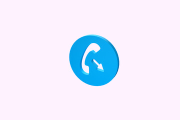 Phone icon for website mobile symbol. Service support hotline concept. 3d render illustration	