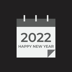 Happy New Year 2022. Template Background Festive Poster or Banner Design. Modern Happy New Year Background	