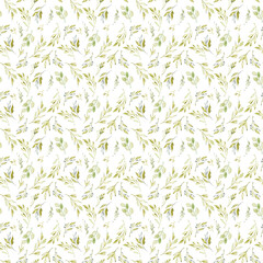 Watercolor small scale floral pattern for fabric. Rustical flowers seamless pattern for nursery, kids fashion