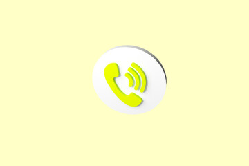 Phone icon for website mobile symbol. Service support hotline concept. 3d render illustration	