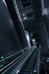 moving escalator in the airport