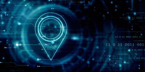 2d rendering Red map pointer
