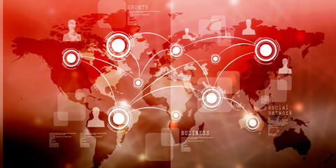 2d illustration Business Network concept

