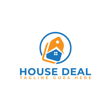house sell logo icon design house deal logo free stock vector template