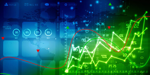 Obraz premium 2d rendering Stock market online business concept. business Graph 