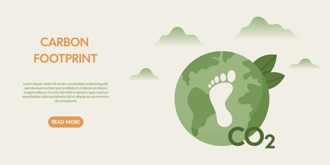 CO2 carbon footprint concept. Sustainability, ecology and environment related vector illustration.
