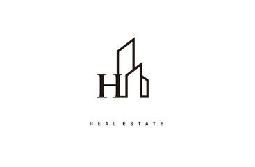 initial H real estate logo design