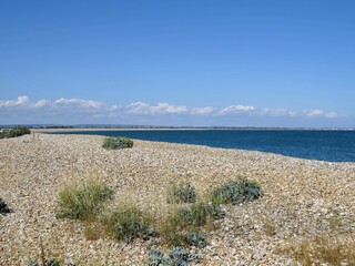 beautiful deserted beach in West Sussex England