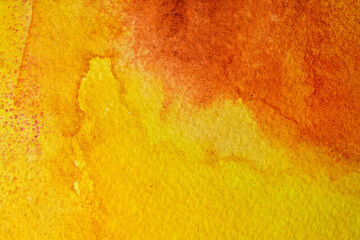 Watercolor, paint, abstraction. Close-up. Real Texture of watercolor paint on paper. Splashes of liquid paint