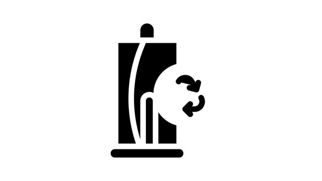 towels zero waste animated glyph icon towels zero waste sign. isolated on white background