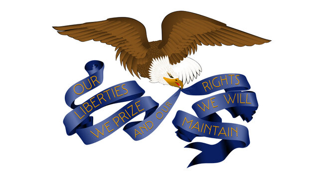 american eagle with ribbons, patriotic design clip art preview