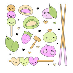 set mochi vector design