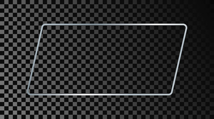 Silver glowing rectangular shape frame