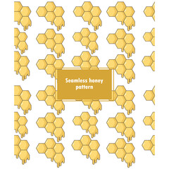 Seamless yellow honeycomb pattern on white background