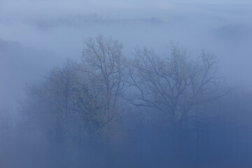 Obraz na płótnie Canvas Foggy Landscape in Aveyron France