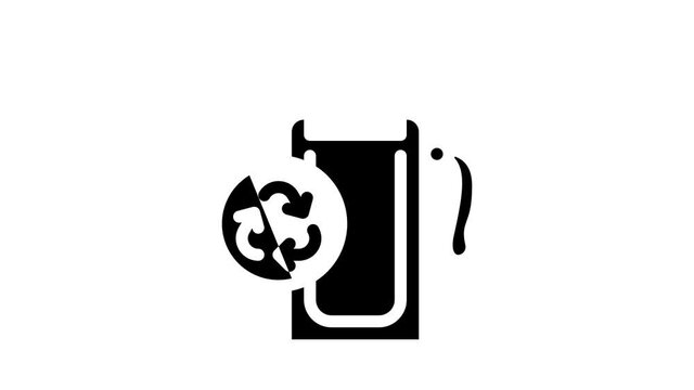 soft water bottle zero waste animated glyph icon soft water bottle zero waste sign. isolated on white background