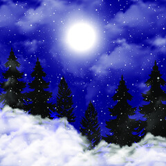 Magic Winter Background Digital Paper