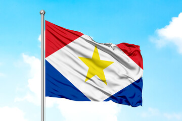 Fototapeta na wymiar Saba Wafing Flag
