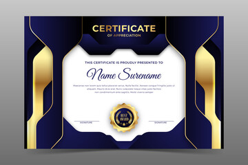 Dynamic Blue employee of the month certificate template
