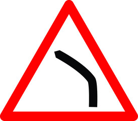 triangle road sign bend to left