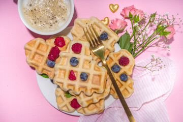 Heart shaped Valentines waffle