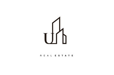 initial U real estate logo design