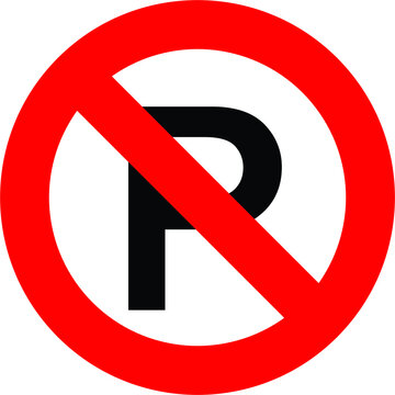 circle road sign no parking
