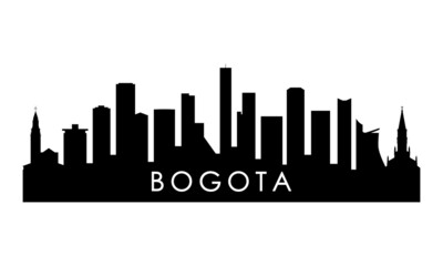 Bogota skyline silhouette. Black Bogota city design isolated on white background.
