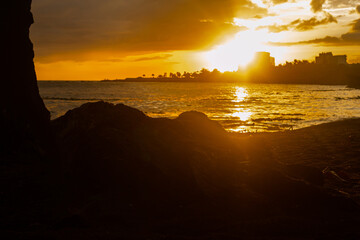 sunset at santo domingo beach