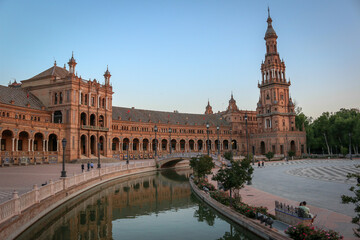Naklejka premium View from Plaza de España, a picturesque plaza in Seville