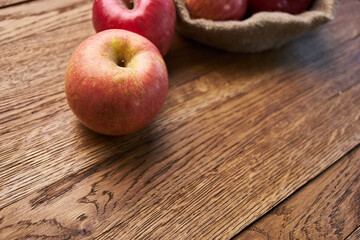 apples on a wooden table vitamins fresh fruits organic