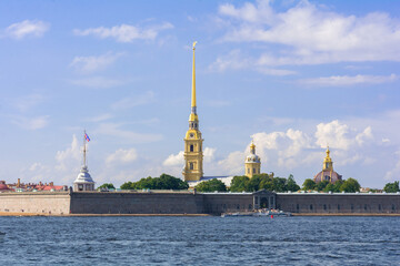 Peter-Pavel's Fortress. Saint Petersburg, Russia. View from the neva river