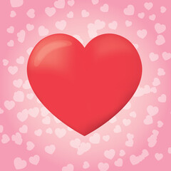 red love heart, Valentine's Day concept- vector illustration