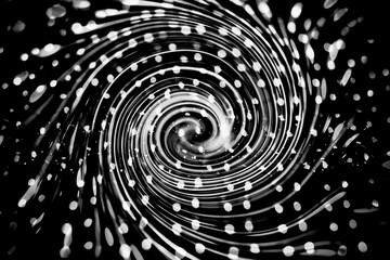 Halftone dot pattern.Grunge monochrome illustration background. Round geometric element, from circles. Spiral wave. rhythm line dynamic abstract vector background. Pattern for astrology websites.