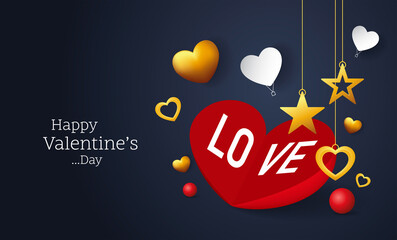 happy valentine's day banner design. vector illustration