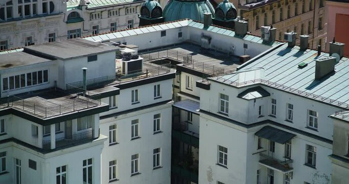 Roofs of old buildings in Ljubljana from the Renaissance, Classicism and Baroque.