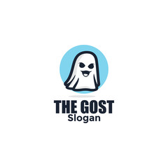 Illustration ghost mascot logo cartoon style